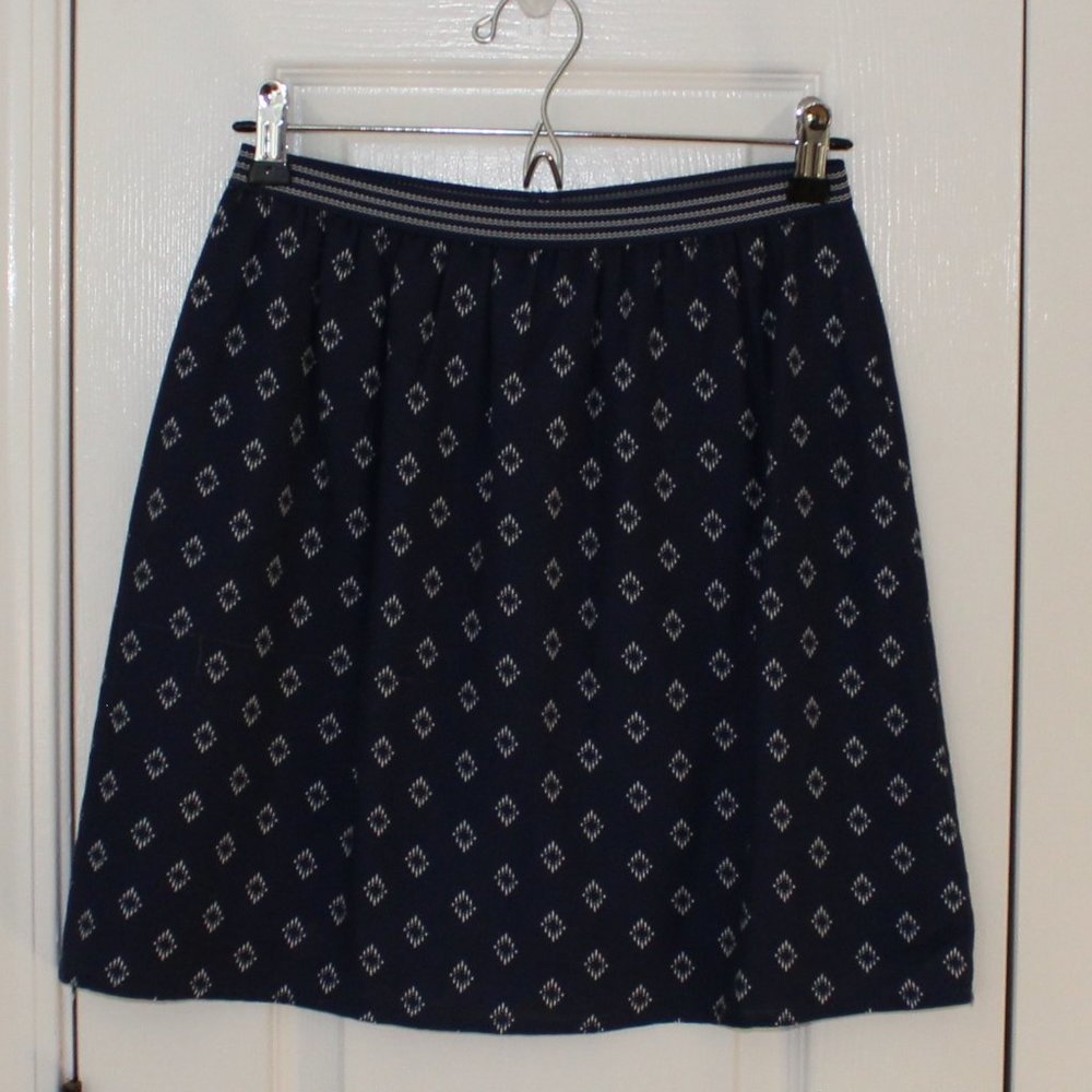 Old Navy Ikat Navy Blue Mini Skirt